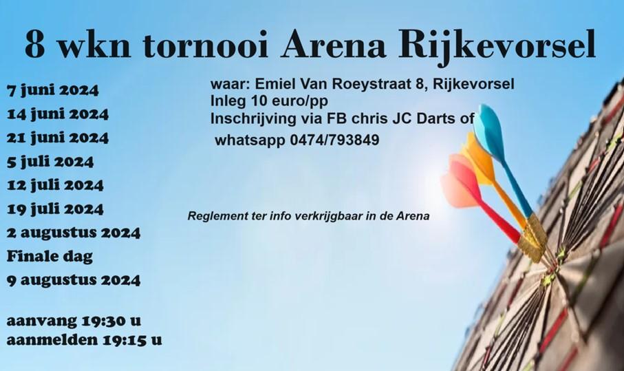 Darts Arena Rijkevorsel 8 wkn Toernooi