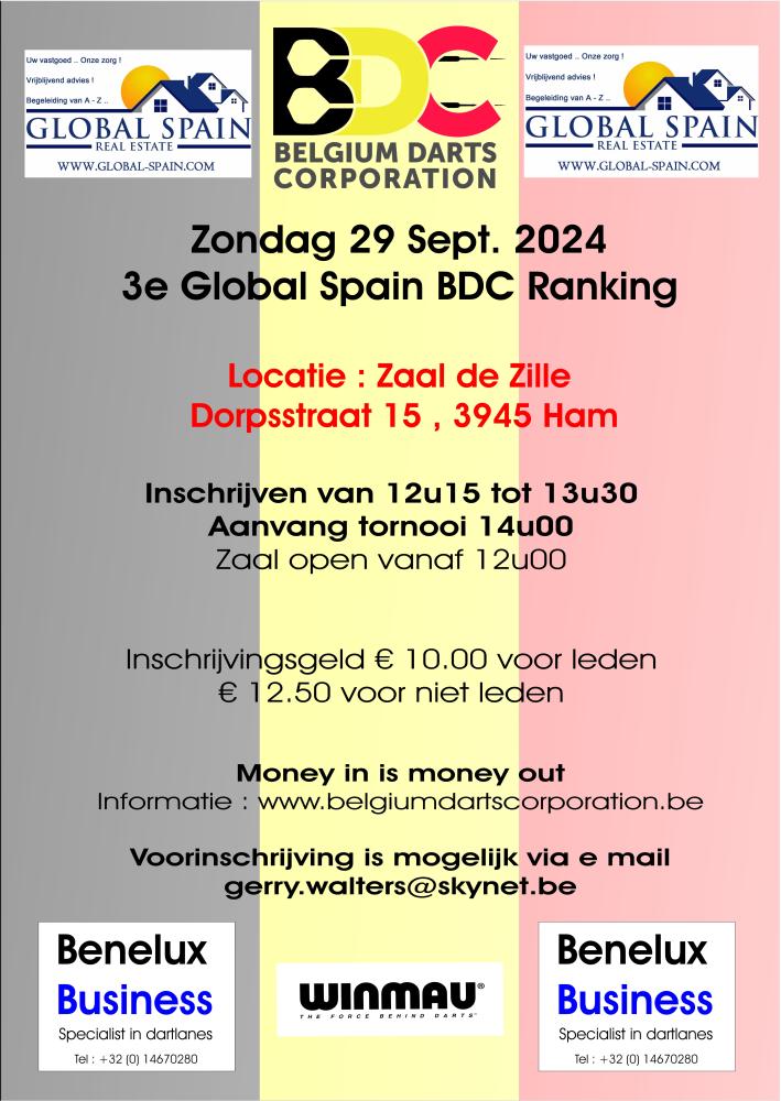 global spain BDC 3e ranking tornooi