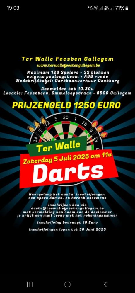 Ter walle darts