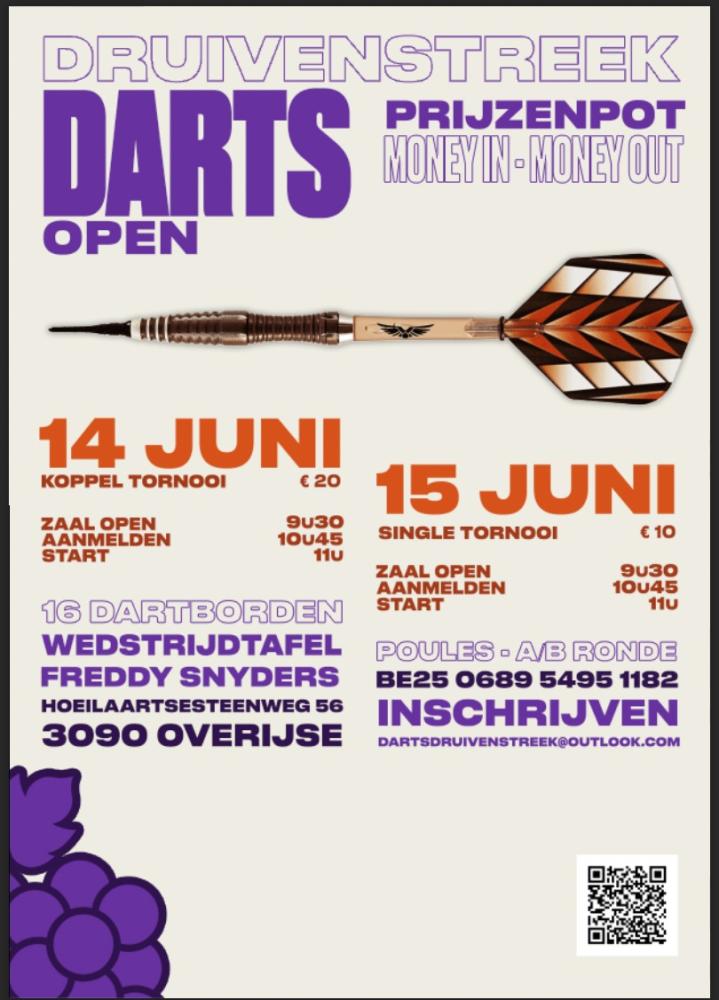 Koppeltornooi Druivenstreek Darts Open