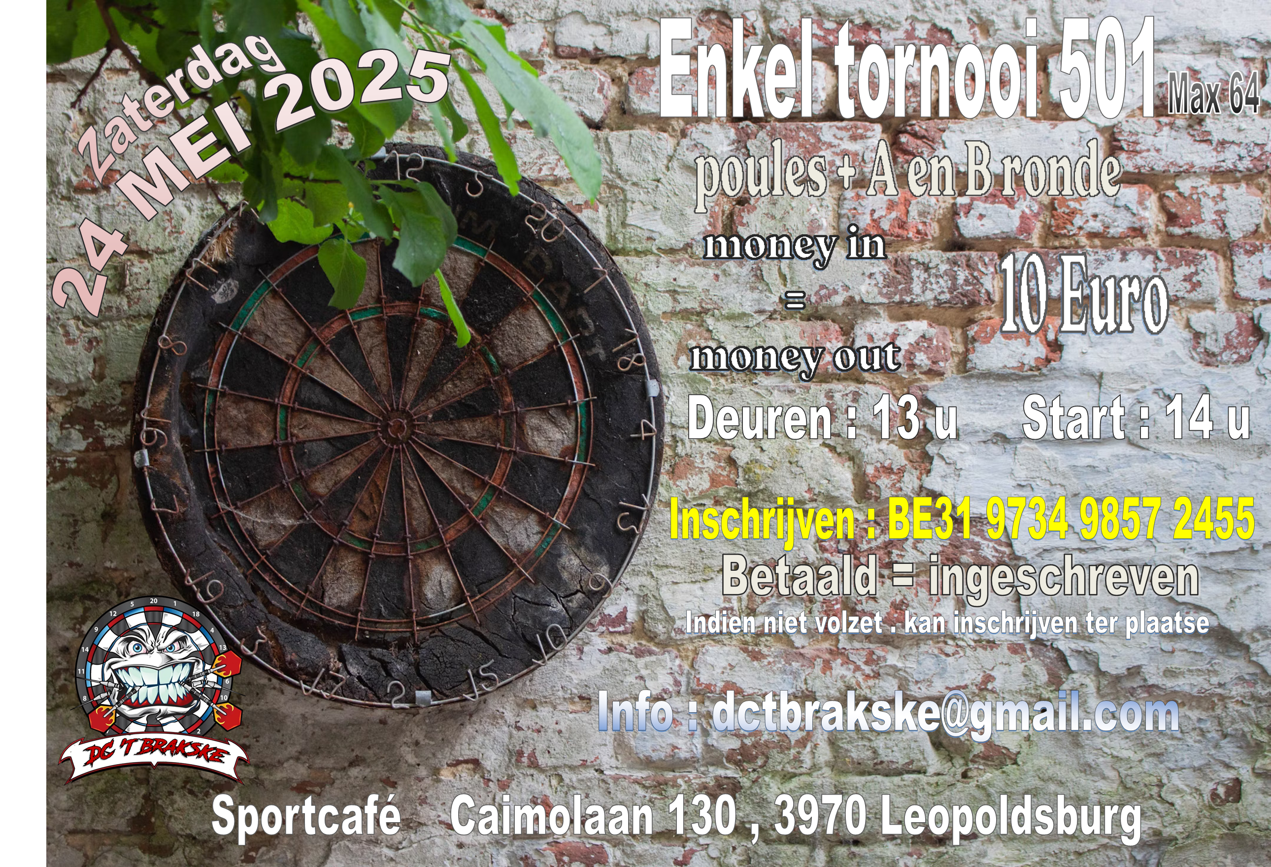 enkel tornooi money in money out