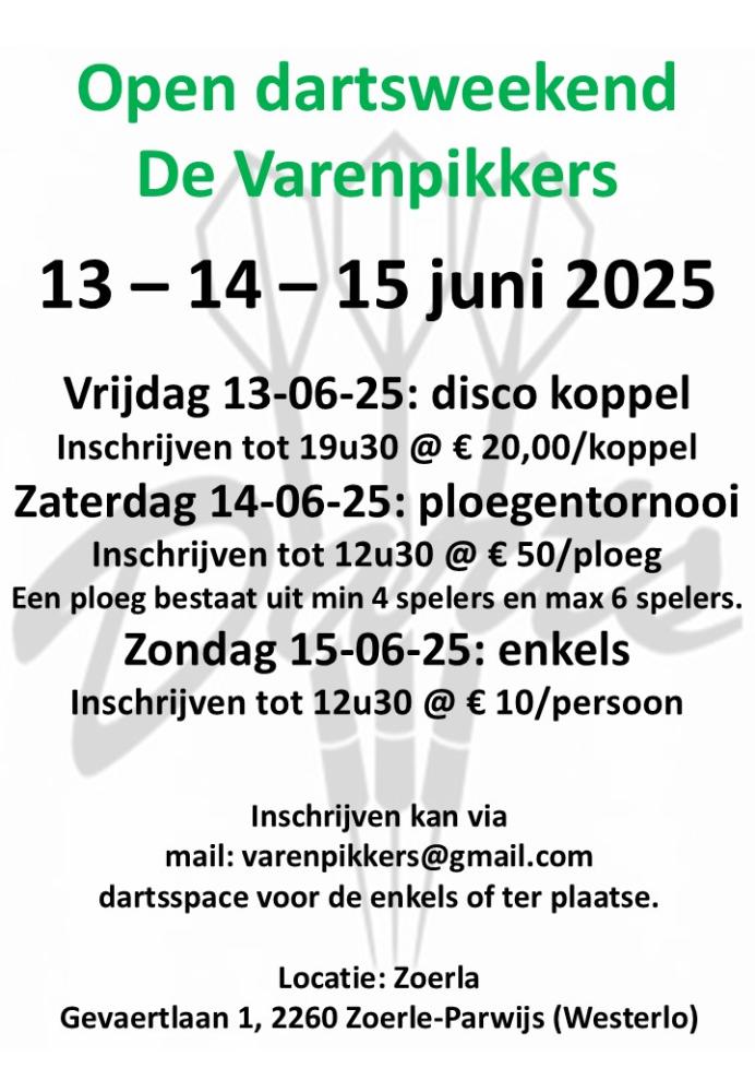Open dartsweekend De Varenpikkers