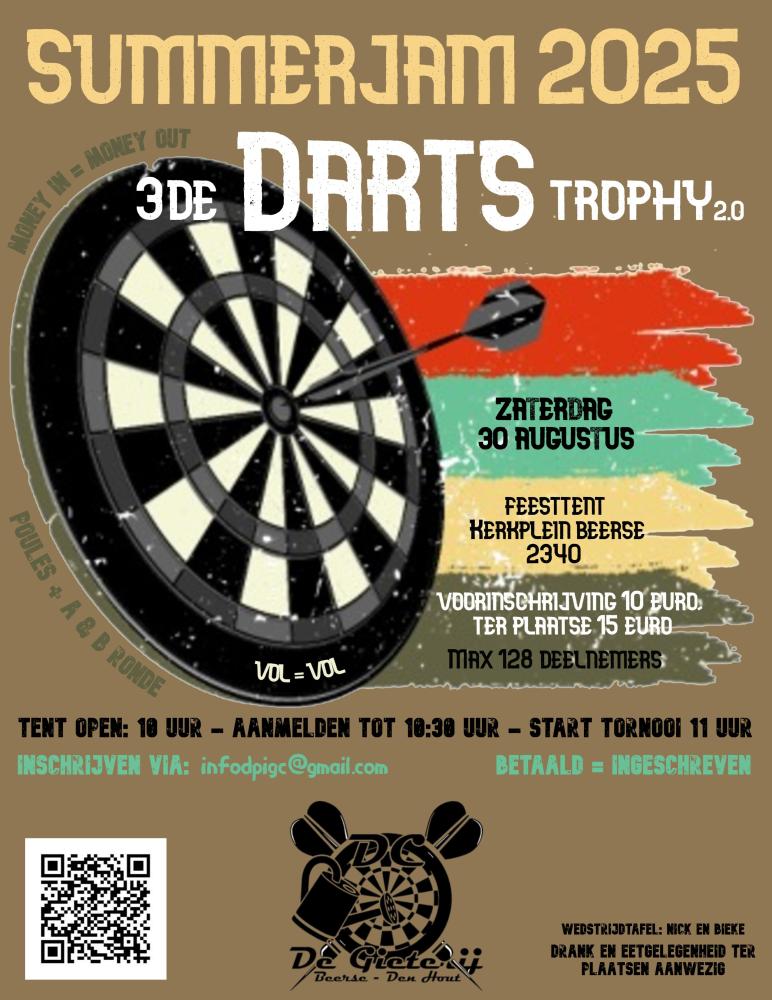 DC De Gieterij 3de Dartstrophy at Summerjam