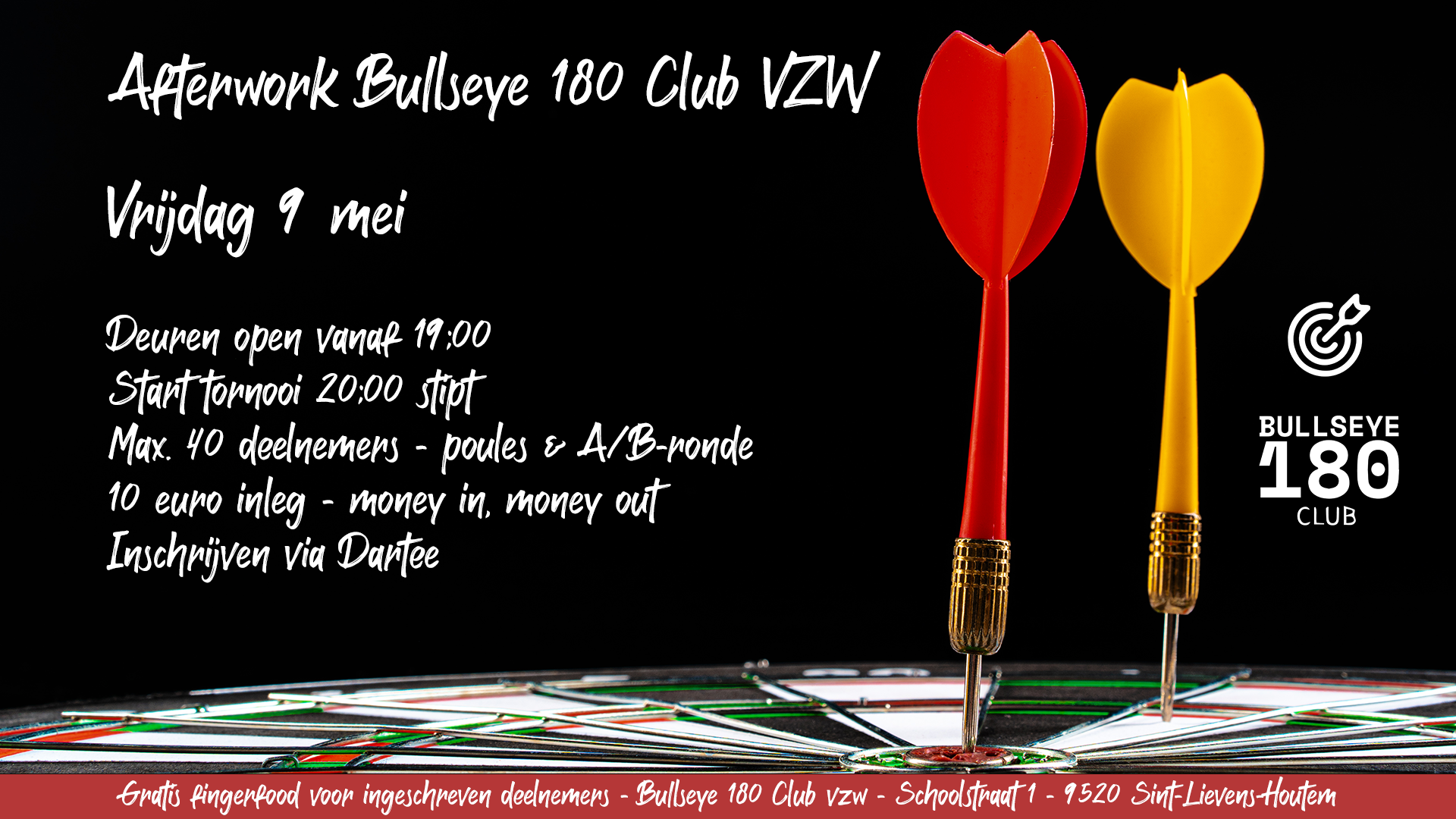 Afterwork dartstornooi - Bullseye 180 Club VZW