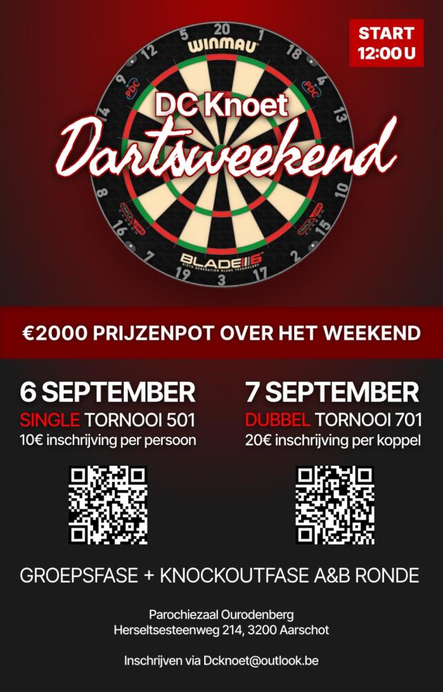 Dc Knoet Dartsweekend 2000€ prijzengeld 
