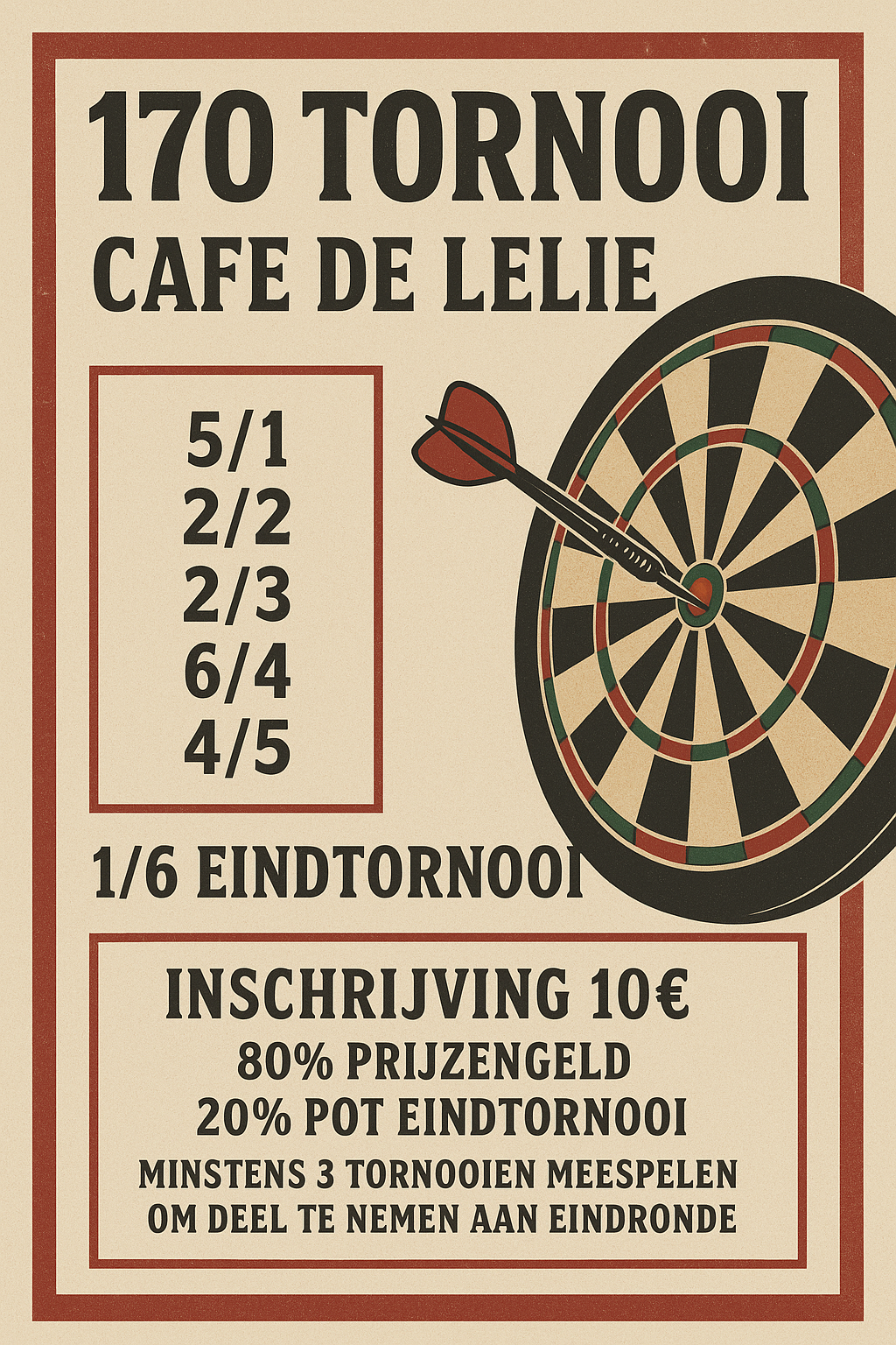 Café De Lelie 170 tornooi jan - jun