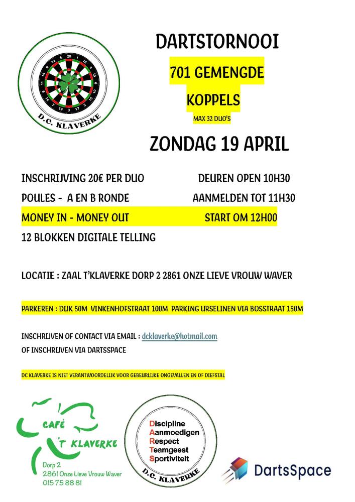 DC KLAVERKE 701 KOPPEL TORNOOI