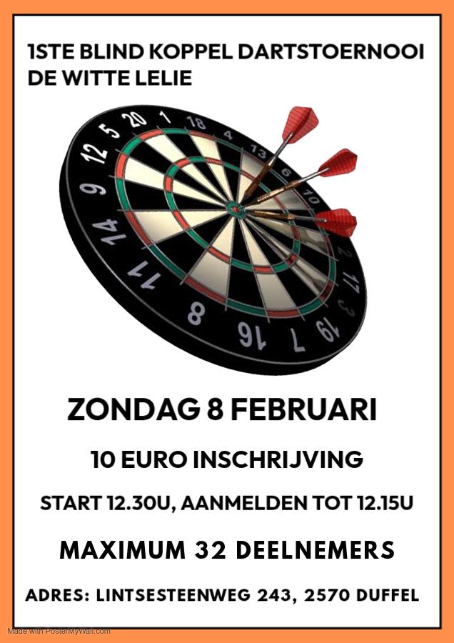 1STE BLIND KOPPEL DARTSTOERNOOI DE WITTE LELIE