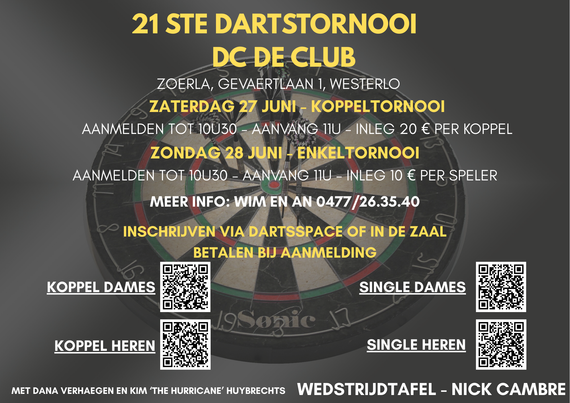 21ste dartstornooi DC De Club (koppel)