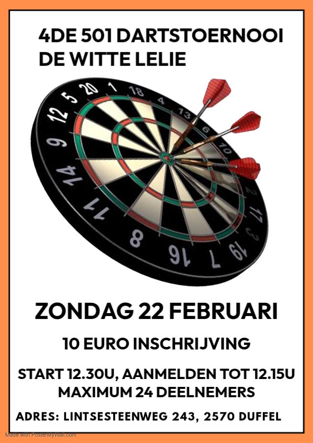 4DE 501 DARTSTOERNOOI DE WITTE LELIE