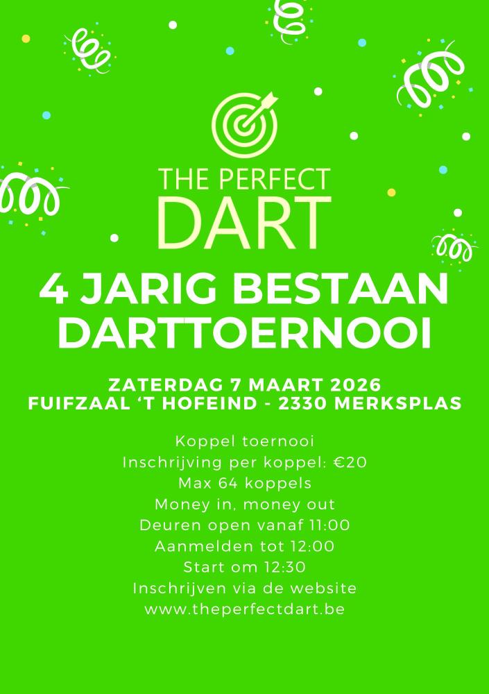 The Perfect Dart 4 jarig bestaan
