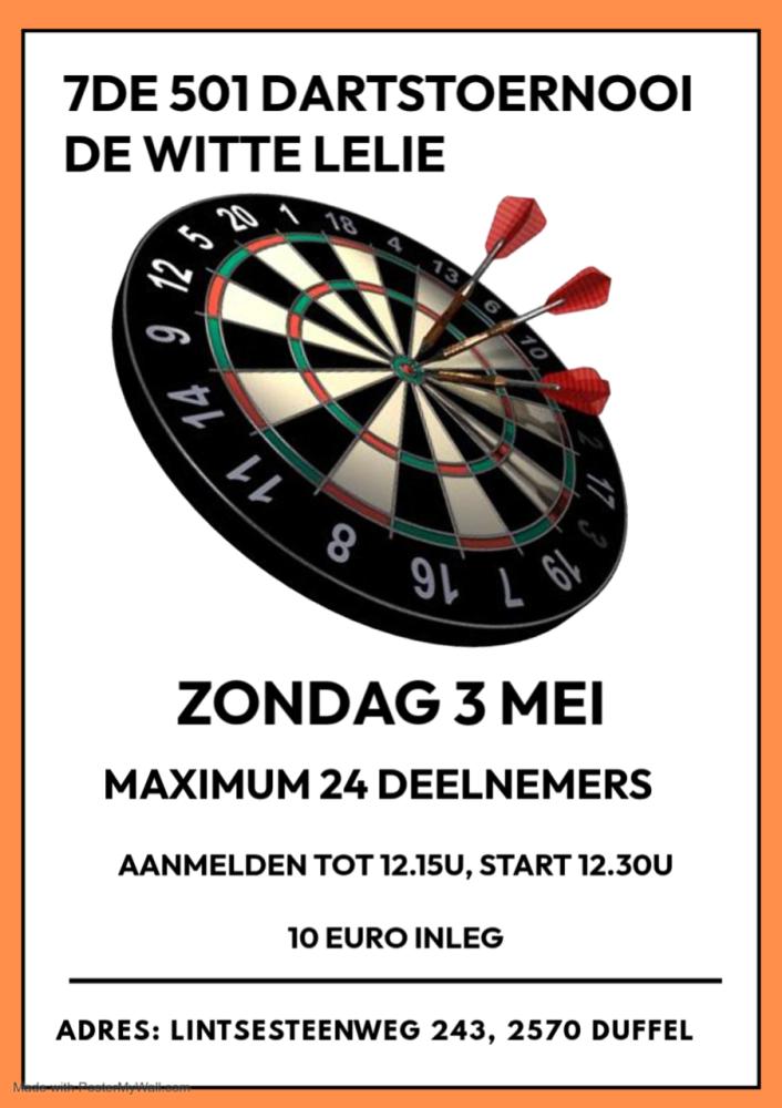 7DE 501 DARTSTOERNOOI DE WITTE LELIE
