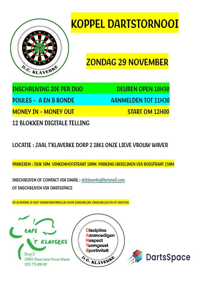 DC KLAVERKE 29 NOVEMBER KOPPELTORNOOI
