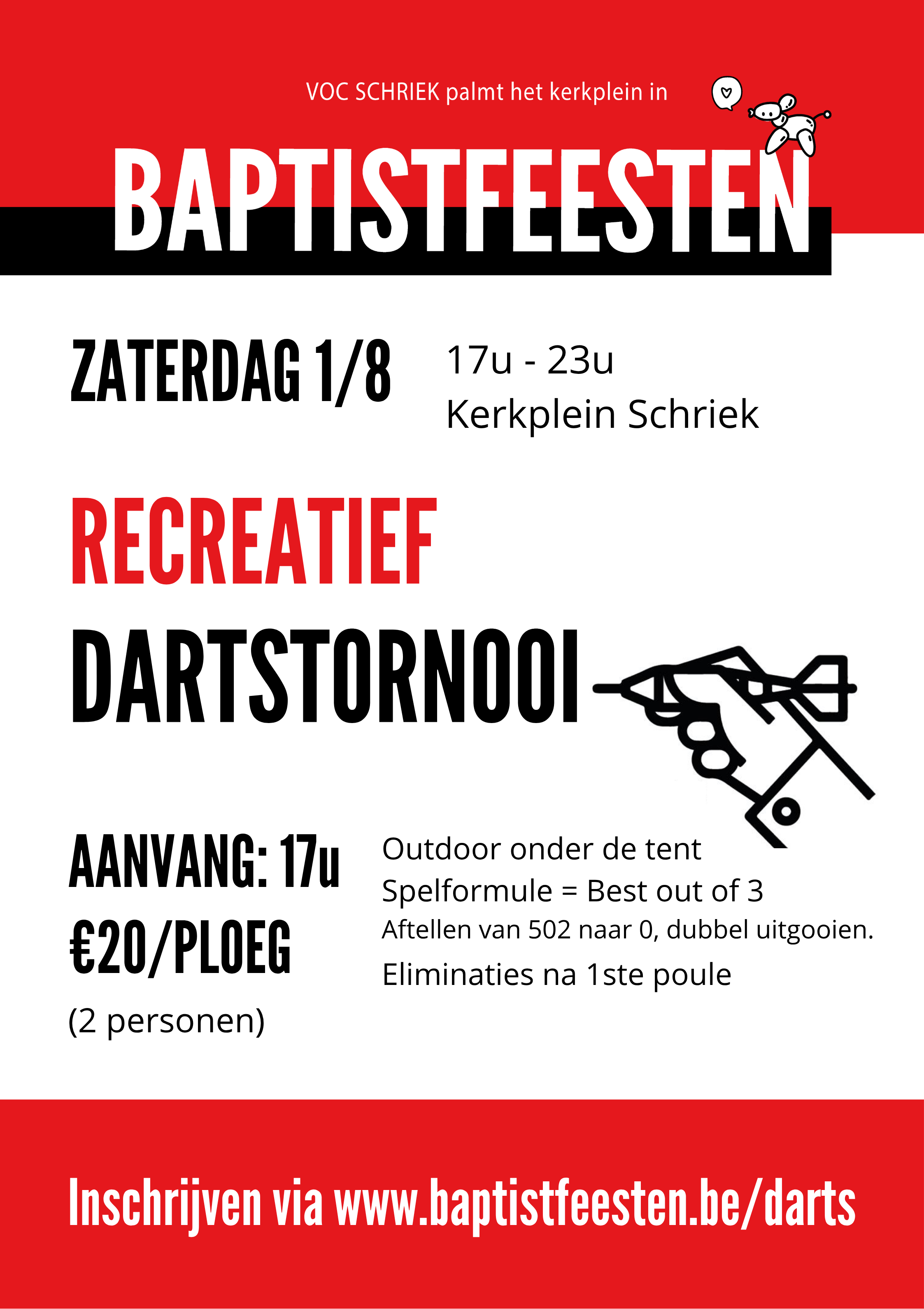 Recreatief dartstornooi Baptistfeesten