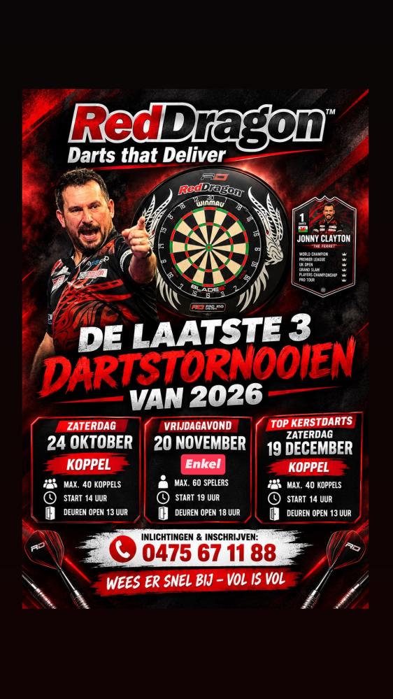 3 laatste tornooien 2026