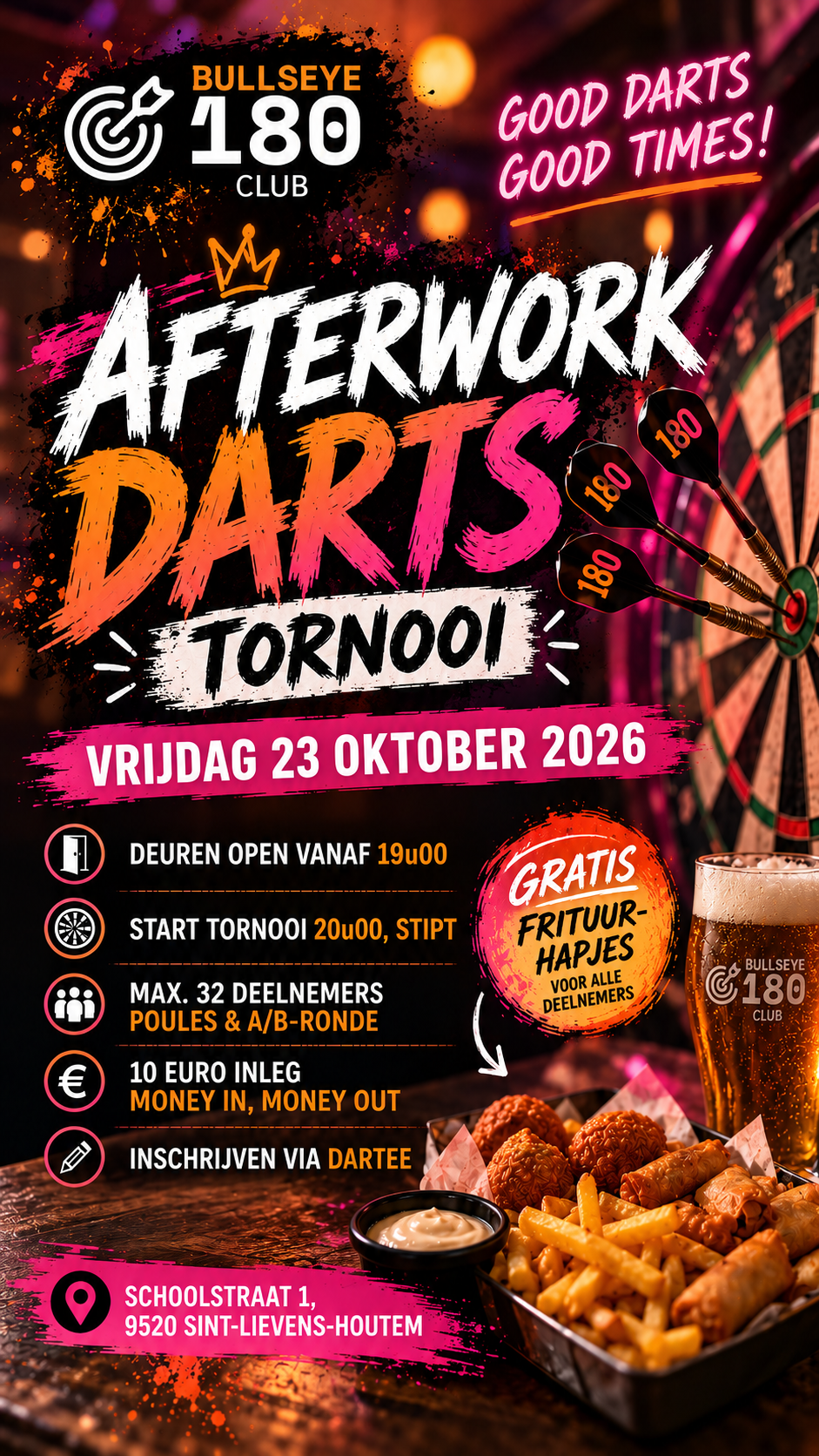 Afterwork dartstornooi - BULLSEYE 180 CLUB VZW